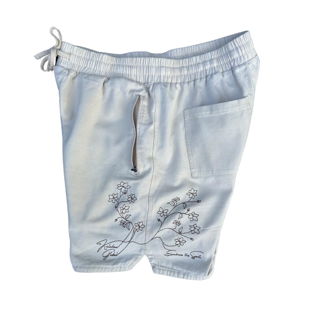 KG05 Floral Shorts - Beige